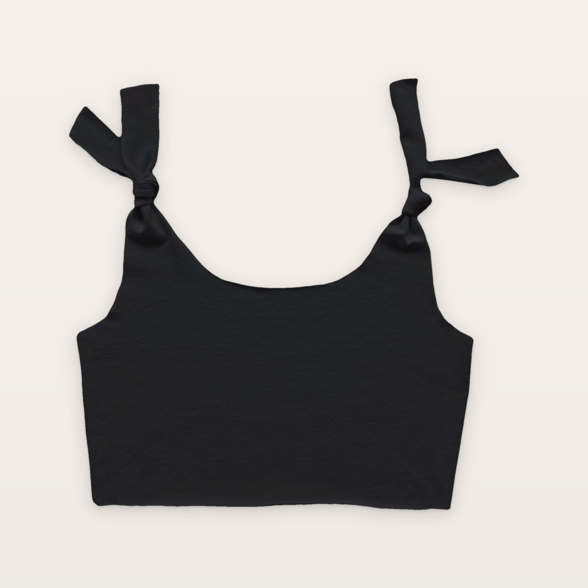 WANINI tie-shoulder top in Black