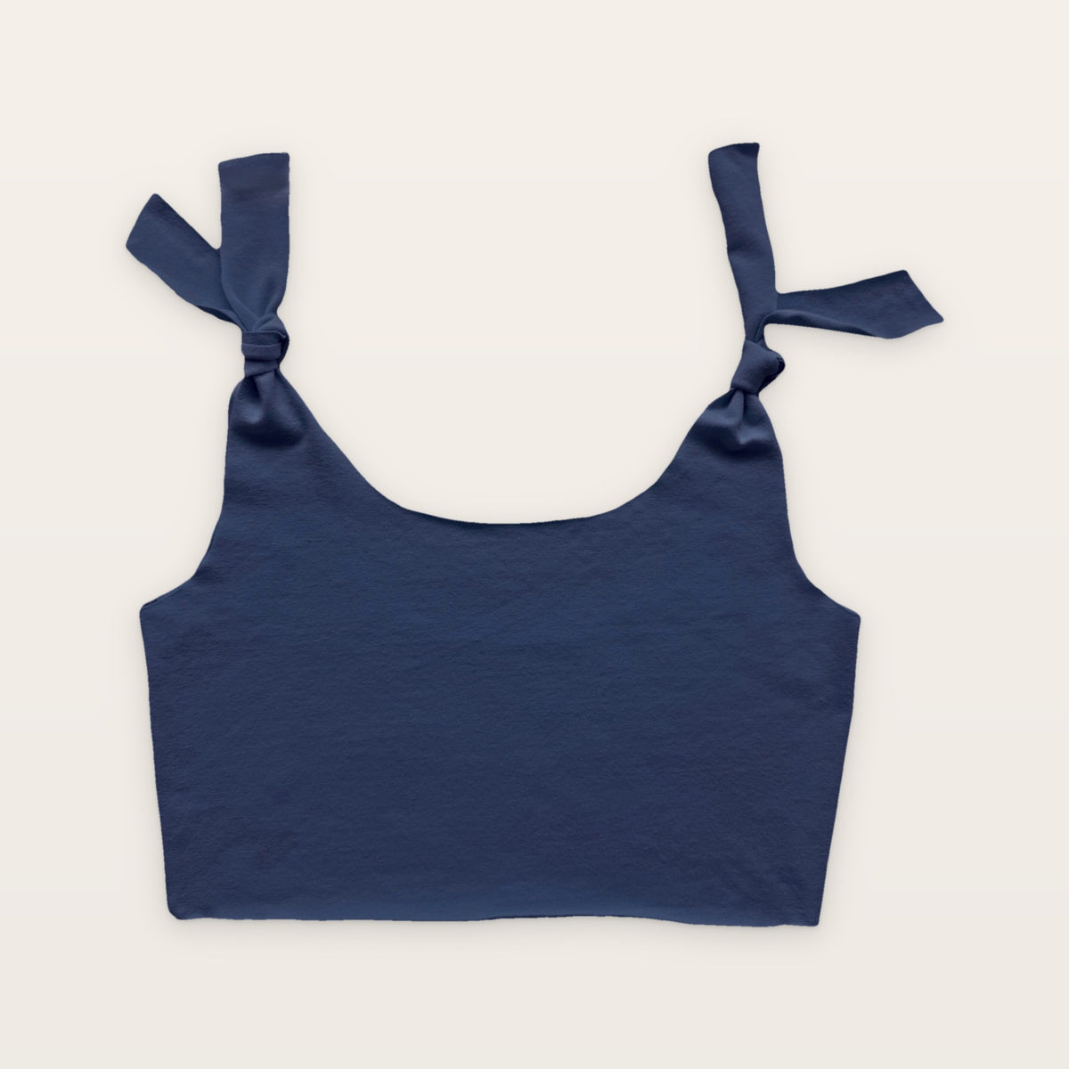 WANINI tie-shoulder top in Navy