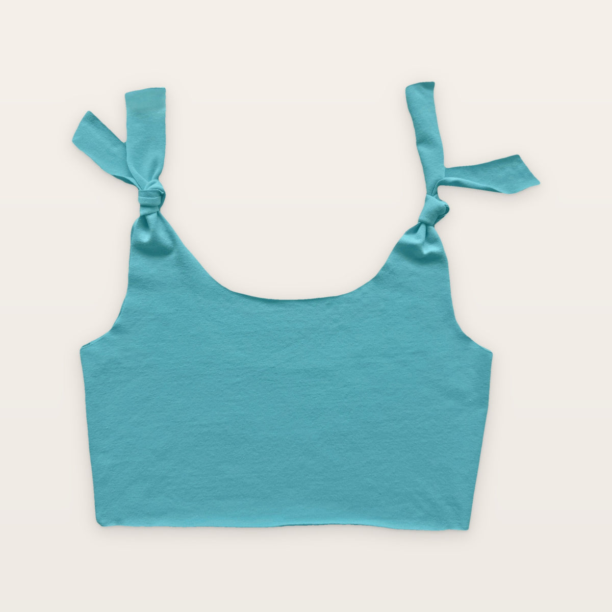 WANINI tie-shoulder top in Turquoise
